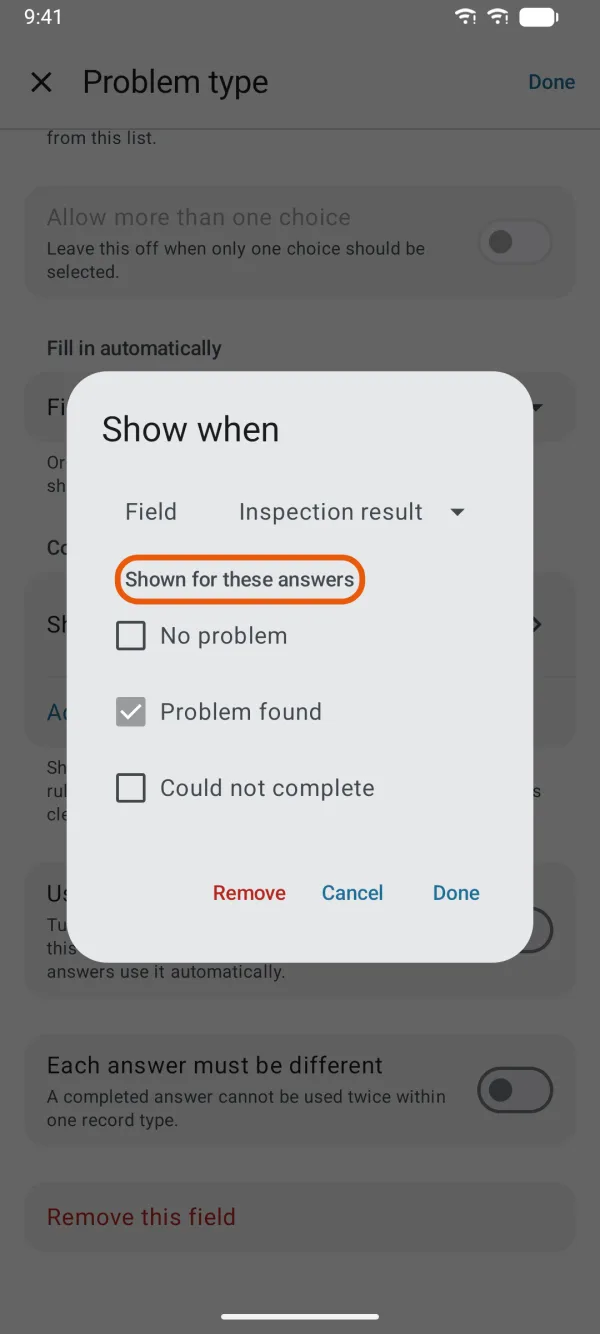 The earlier field and the answers that show this one.