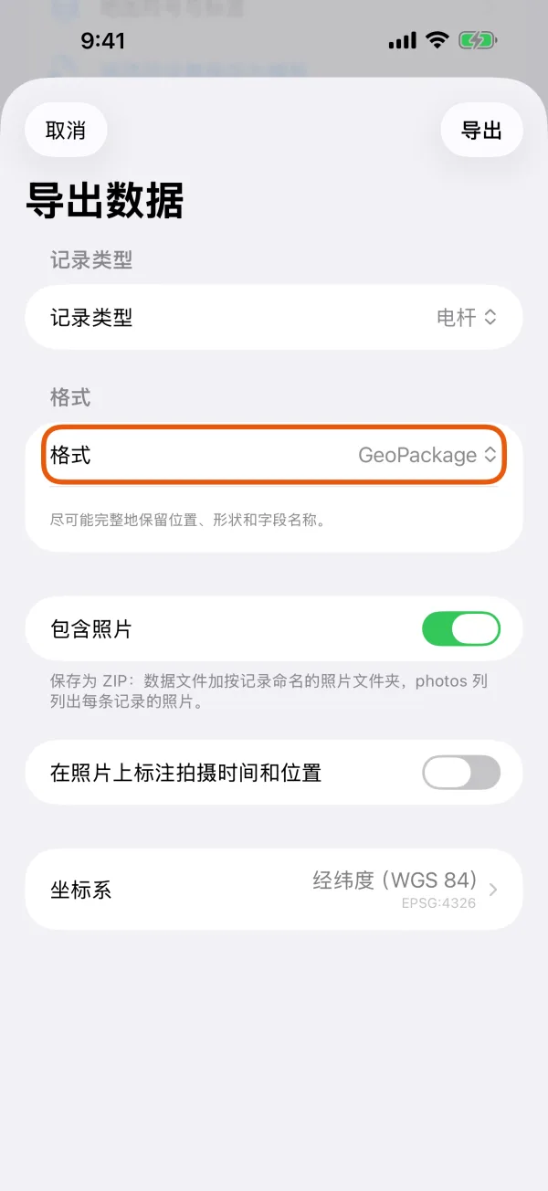 记录类型、格式，以及格式会保留的内容。