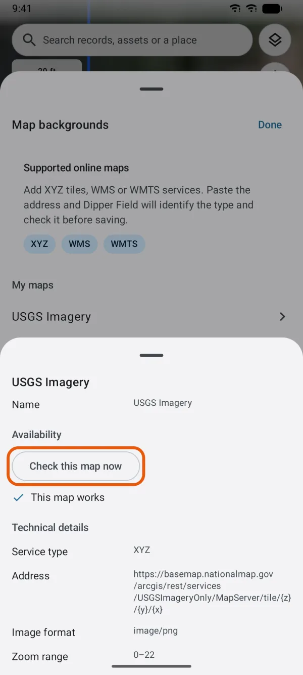 The map's page, with its answer under Availability.