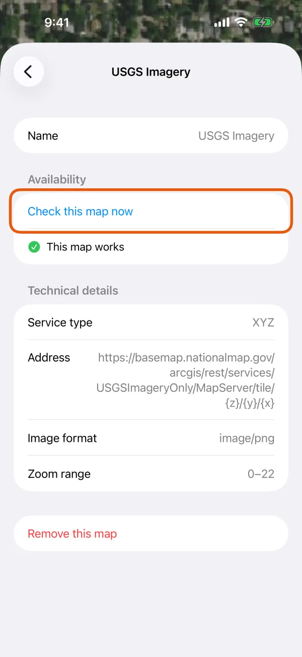 The map's page, with its answer under Availability.