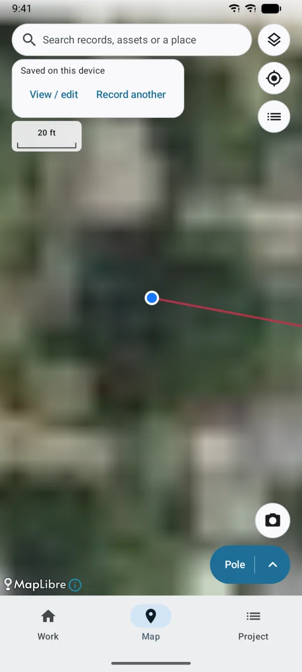 A video's marker and the path walked while filming.