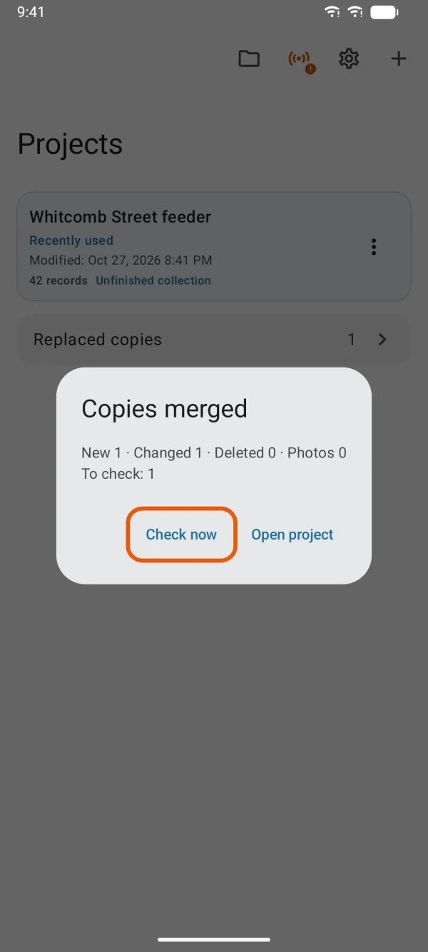 The counts after a merge.