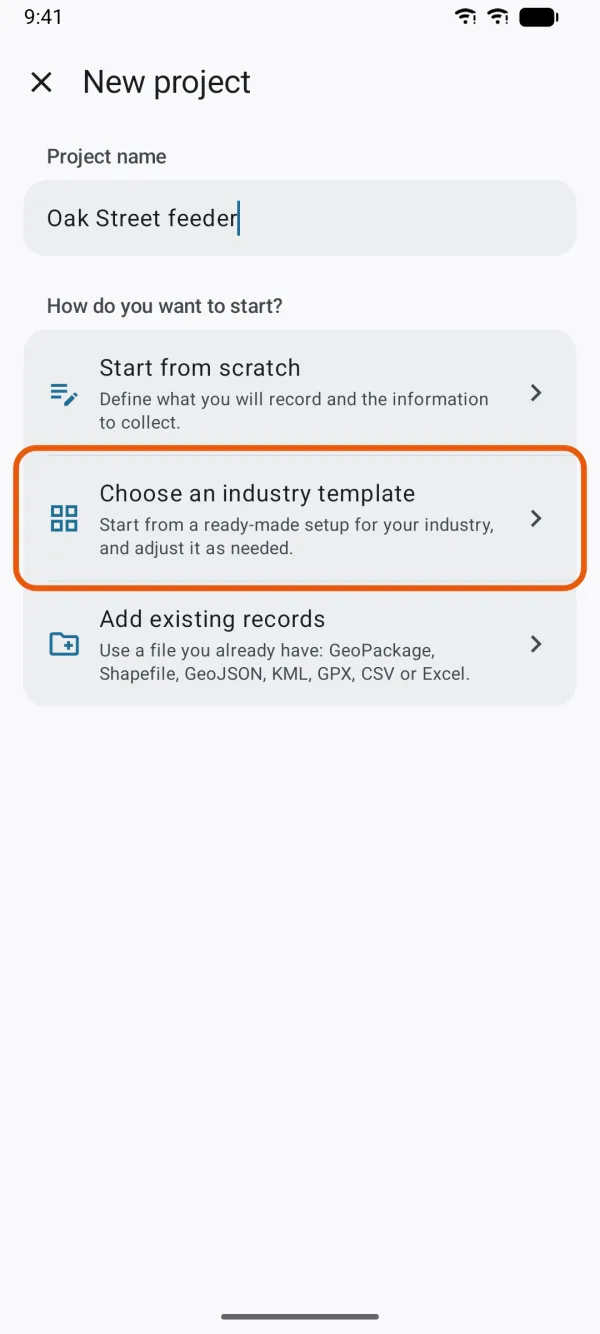 The three ways to start a project.
