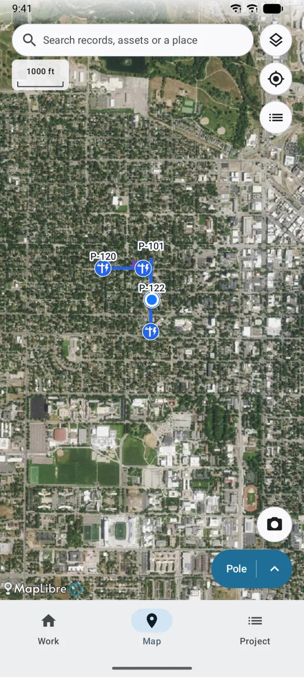 The map framed on the area to save.