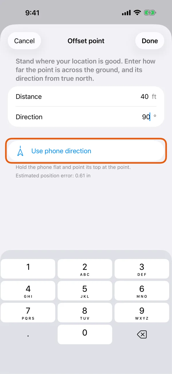 Distance, Direction and Use phone direction.