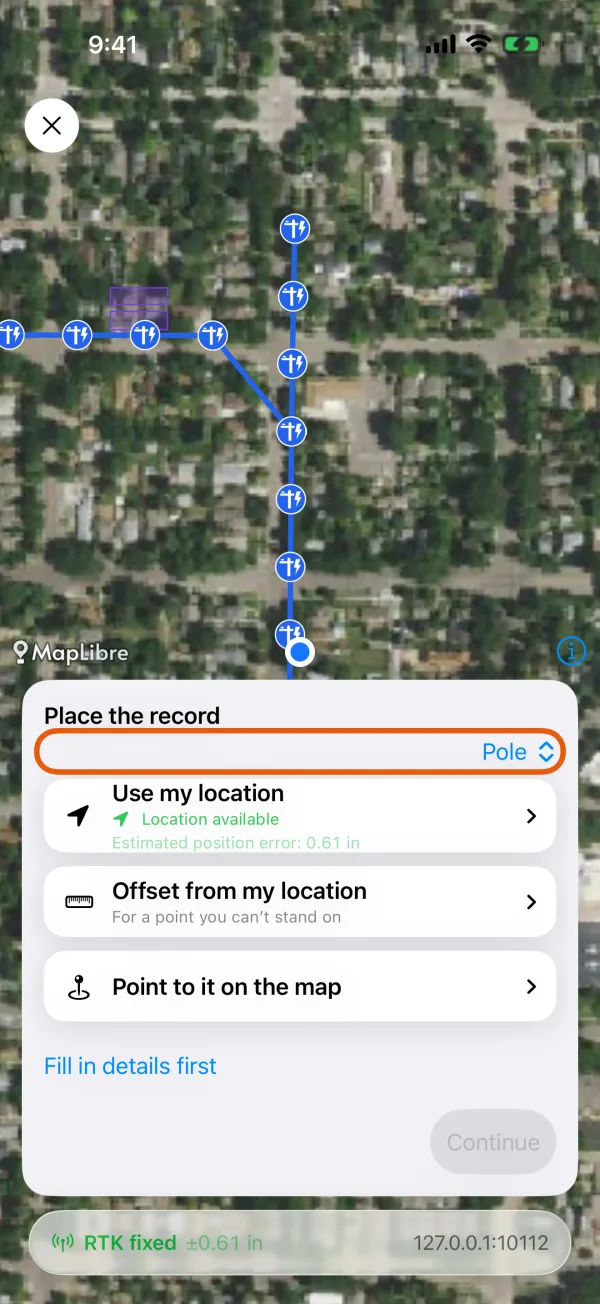 The Place the record card over the map.