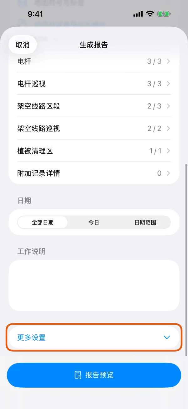 纸张大小、上限、包含内容和报告外观。