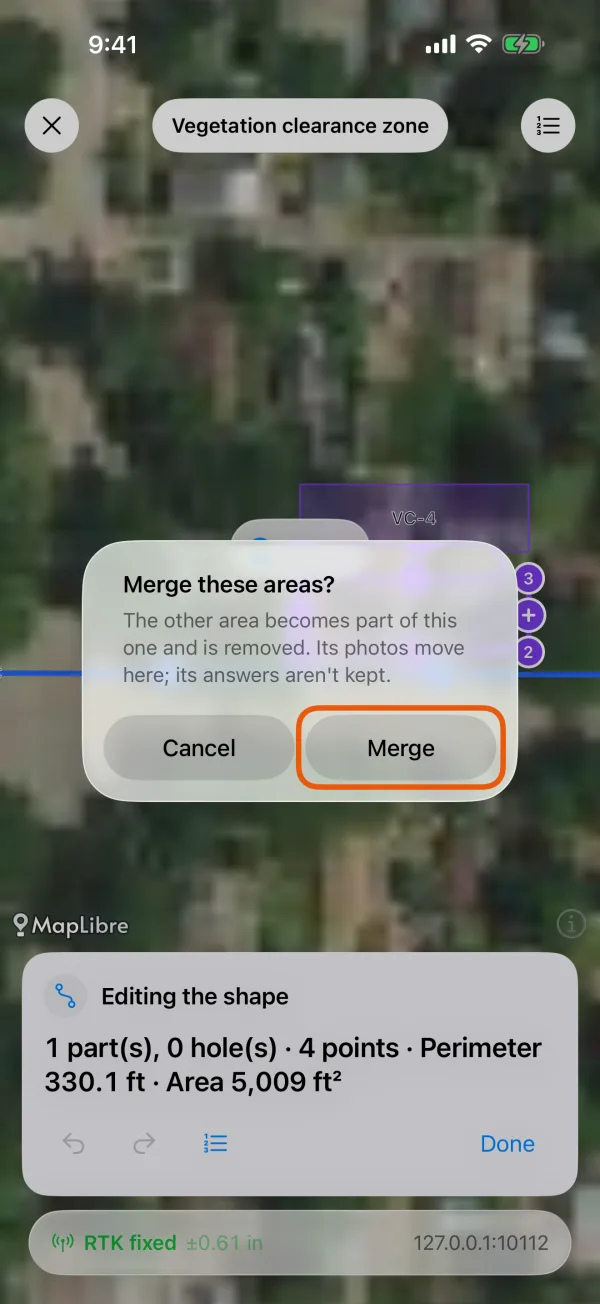 The question before two areas are merged.