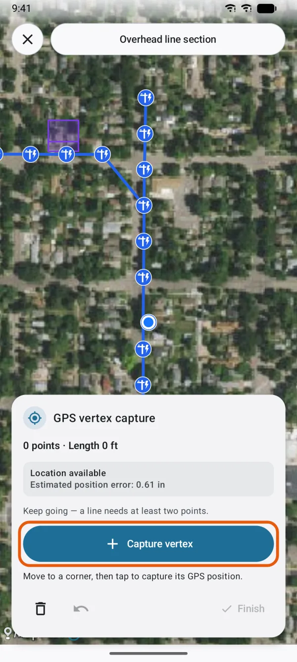 Capture vertex records your current position.