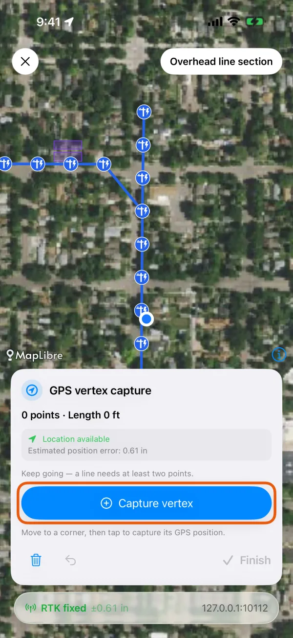 Capture vertex records your current position.